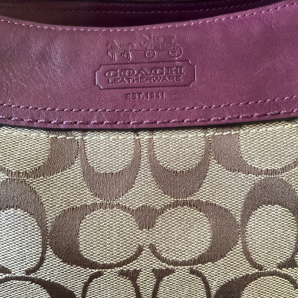 COACH Bleeker Sophie Signature Hobo Brown/Purple EUC Vintage - Picture 2 of 8